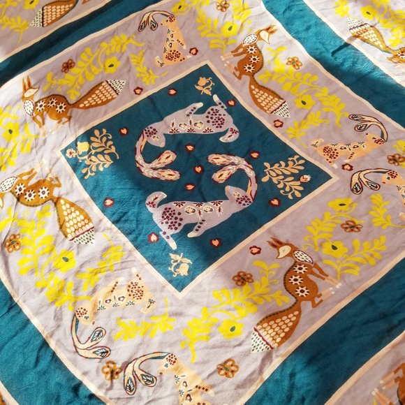 Ann Taylor Accessories - Ann Taylor Loft Fox Rabbit Floral Scarf Shawl